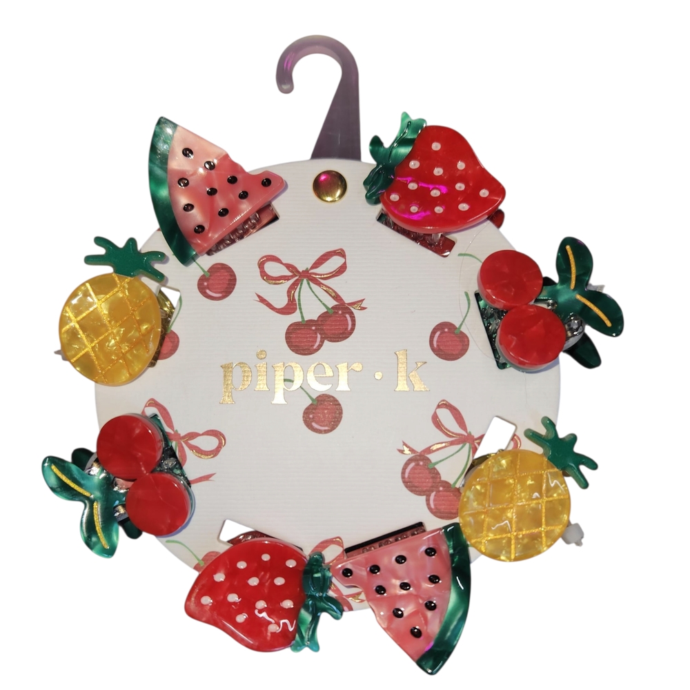 Piper K Fruit Themed Hair Clip Set